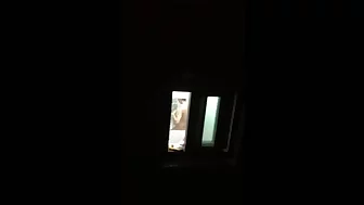 korean girl showeing window voyeur