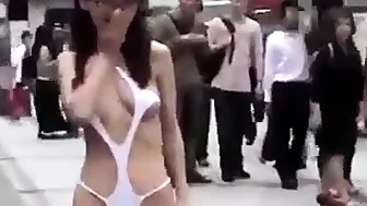 Walking semi-nude in Tokyo Streets