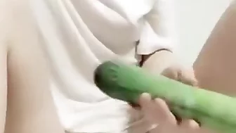 Korean SNS Slut with a Cucumber Soothing Jel