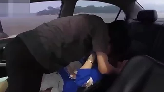 Korean Boyfriend and Girlfriend Fuck In Car