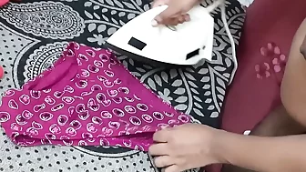 Nude Sexy Indian Brownie Desi Bhabhi Ironing Her Panty, Bra at Home. Hubby's Friend Shooting.