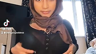 Yasmina Khan hijabi tiktok oiled boobs hard nipples