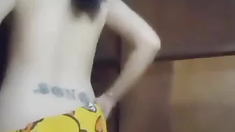 Asian girl alone at home