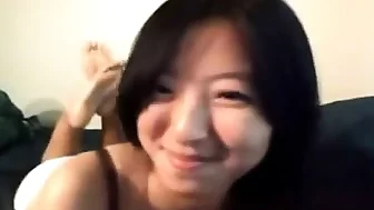 Chesty tempting asian slut fingers and toys her pussy