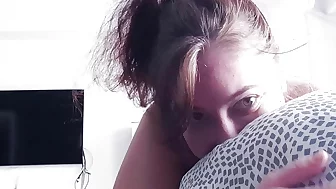 Big Booty Teen Humps Pillow Till Intense Orgasm-- Just To Show You How I'd Ride Your Cock