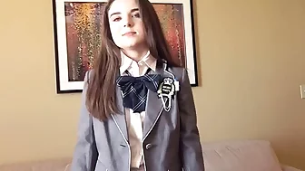 I put a school uniform on a girl who just turned 18 yo